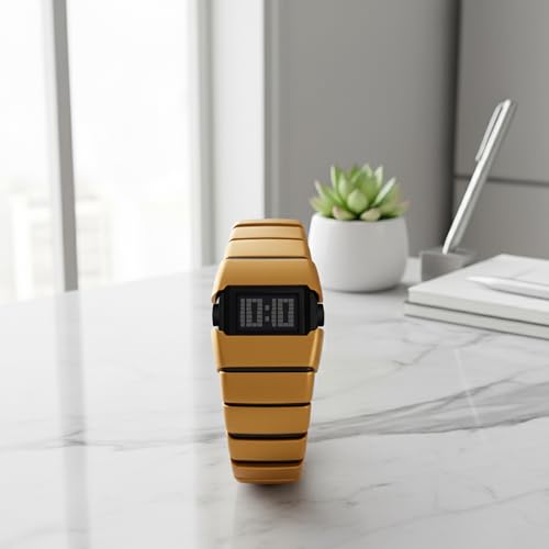 Image of Shocknshop Digital Sleek Minimal Design Multifunctional Electronic LED Black Dial Unisex Wrist Watch for Men Women -WCH376