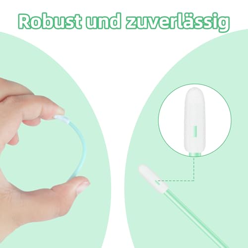 100 Stück 9,3 cm Schaumstofftupfer Reinigungstupfer Schaumstoffspitzen Schwammstäbchen, Schaumstoffreinigungsstäbchen Reisegröße zum Reinigen von Tastaturen, optischen Geräten, Kameras,Druckern