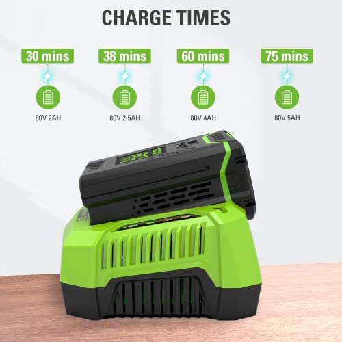 Image of Greenworks PRO 80V Lithium Ion Single Port Rapid Battery Charger GCH8040