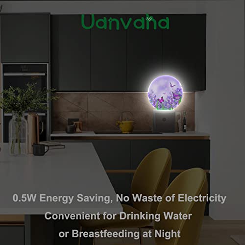 Image of Flower Butterflies Night Light Purple Spring Crocuses Flowers Garden Butterfly LED Dusk to Dawn Plug-in Nightlight Auto Sensor for Bedroom Bathroom Hallway Living Room