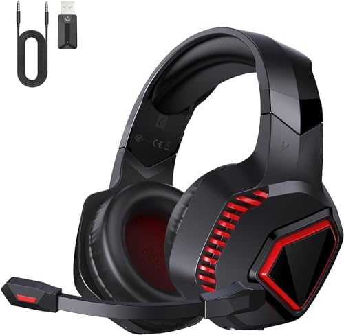 Casque Gaming Sans Fil - Pour PS5, PC, Xbox - Micro Amovible, Autonomie 40h, Bluetooth 5.2 - Confortable Et Léger