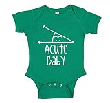 Acute Baby Romper Math Humor Angle Obtuse Premium Infant Clothing (12 Month, Green)