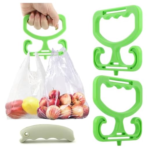 TILZIKA Grocery Bag Carrier Handle 2 Pack Ergonomic Grip 100 lb Max | Stack multiple bag handles in one grip for groceries, takeout and reusable shopping bags