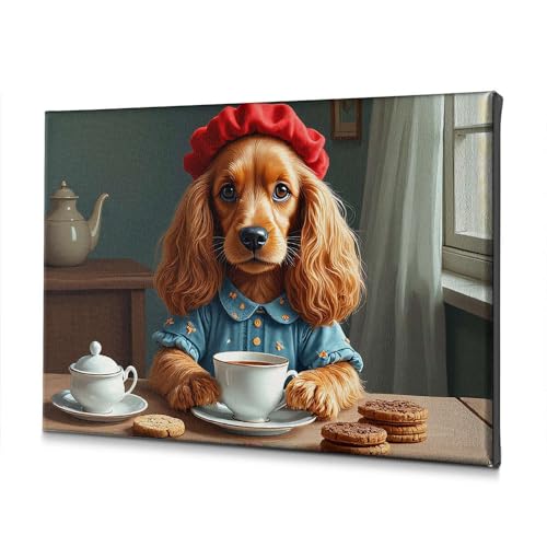 Tableau sur toile chien élégant impression haute définition pour salon