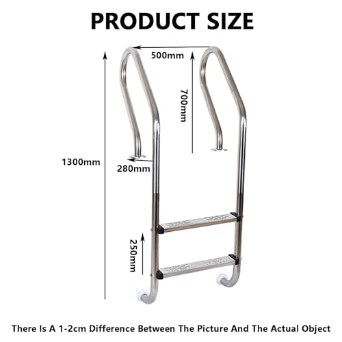 Escalera para piscina con 2 peldaños de acero inoxidable miniatura 2