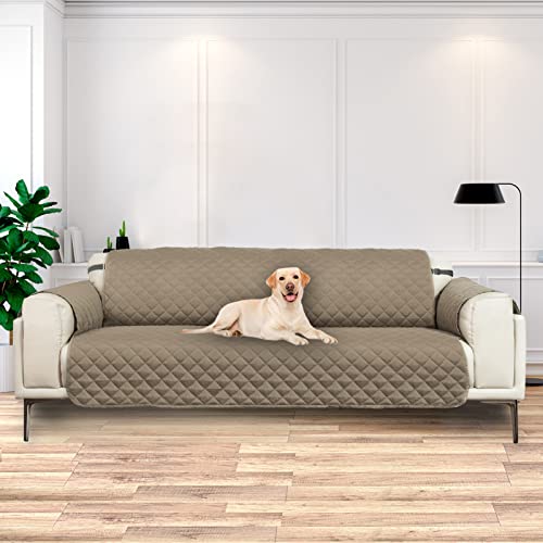 Joyelf Oversize Sofa Slipcover Reversible Sofa Cover, Water Resistant Couch Cover For Dogs Furniture Protector With Elastic Straps For Pets Kids - Brown&Beige #TOP6