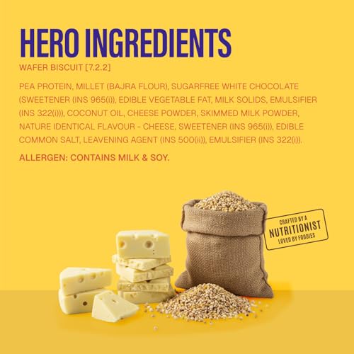Image of Phab Millet Protien Wafers - Cheese Crunch | 10g Protein | 0 Sugar, No Maida, No Preservatives, No Trans Fat | Millet Goodness (Bajra) | Gluten-Free Healthy Snack | Desk-to-Gym Snack | Pack of 10