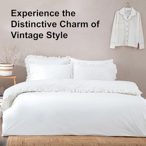 Ruffle Pillow Cases 2 PCS White, Elegant Victorian Ruffle Bedding Pillowcovers with Frilly Trim, Decorative Pillow Shams for Girls Bedroom - Cosy Home Interiors Ruffle Pillow Cases 2 PCS White, Elegant Victorian Ruffle Bedding Pillowcovers with Frilly Trim, Decorative Pillow Shams for Girls Bedroom - Image 5
