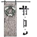6 FT Heavy Duty Sturdy Sliding Barn Door Hardware Kit, 6ft Single Rail, Black, (Whole Set Includes 1x Pull Handle Set & 1x Floor Guide) Fit 36" Wide Door Panel (J Shape Hanger)