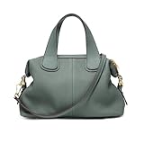 [imeetu] ショルダーバッグ 高級本革 柔らかい レディース 3way 2室収納 ハンドバッグ 斜めがけ 肩がけ 手提げ 高見え 自立 底浜付き 軽量 おしゃれ 大容量 シンプル カジュアル 手持ち 人気 通勤（ウォーターグリーン）