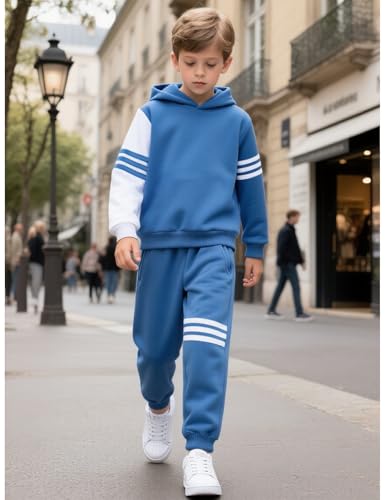 Boy Clothes Long Sleeve Striped Hoodie Sweatshirts Top and Pants Fall Winter Kids Boys 2 Pieces Outfits Sets 3-8 Years3