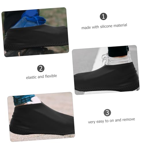 Fundas impermeables para calzado para hombre, fundas antideslizantes reforzadas para botas, cubrebotas para condiciones lluviosas, protector de calzado para actividades al aire libre miniatura 6