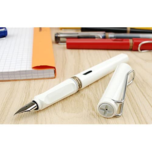 Amazon | ラミー LAMY サファリ ホワイト EF 極細字 万年筆 & ボトル