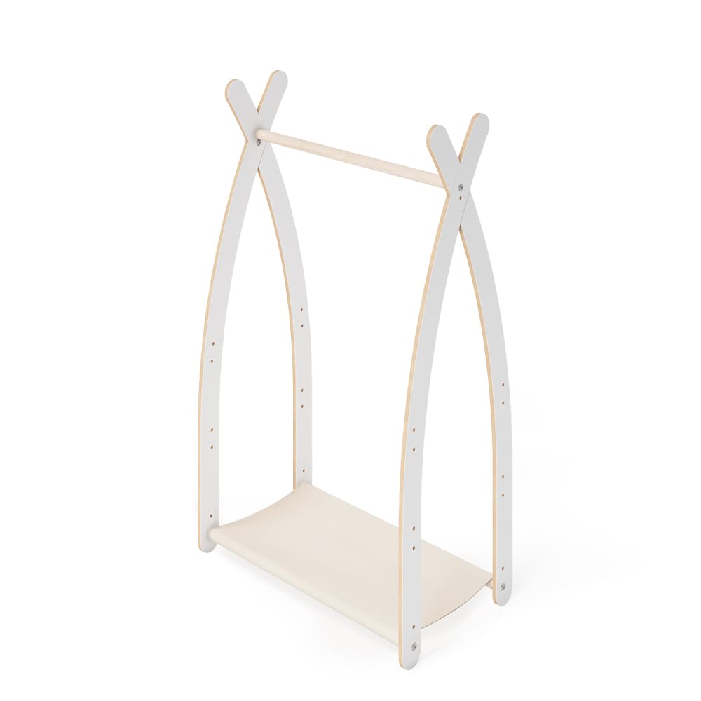 MAMOI® Perchero para niños 95x106x32cm / 53x95x32cm | Armario para niños | Perchero de pie | Riel de ropa para niños | Carril de madera | Armario para niños | 100% ECO | Hecho en la UE