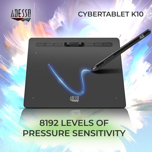 Image of Adesso Large Graphics Drawing Tablet Pad, 10x6 Inch, 8192 Levels