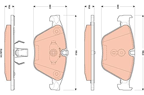 Preisvergleich Produktbild TRW GDB1854 Bremsbelagsatz, Scheibenbremse - (4-teilig)