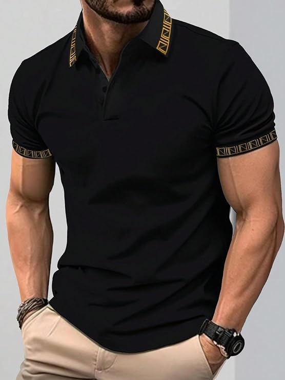 Image of GRECIILOOKS Tshirt for Man | Polycotton Regular Fit Half Sleeve Mens Tshirt | Polo Casual T Shirt for Man | Perfect for Golf, Travel & Outdoor Casual Look