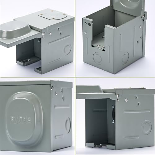 EyGde 50 Amp RV Power Outlet Box 125V/250V, Enclosed Lockable Outdoor Upgraded NEMA 14-50R RV Receptacle Plug for Hookup RV Camper Travel Trailer, Easy to Knock by EyGde - Used condition - Image 3
