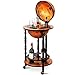 COSTWAY Wooden Globe Bar on Wheels, Bar Trolley, Home Bar, Wine Rack 45 x 45 x 88 cm, Brown, Approx. 45 x 45 x 88 cm (L x W x H)