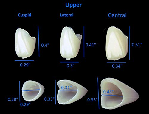 50 Pcs Mixed Dental Temporary Crown Kit Anterior Front Bundle With Thermal Fitting Beads Pack-3, Fix Missing And Broken Teeth #TOP4