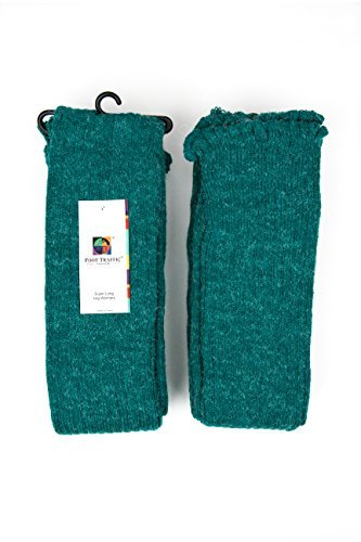 Foot Traffic, Cable Knit Legwarmers, Teal #TOP2