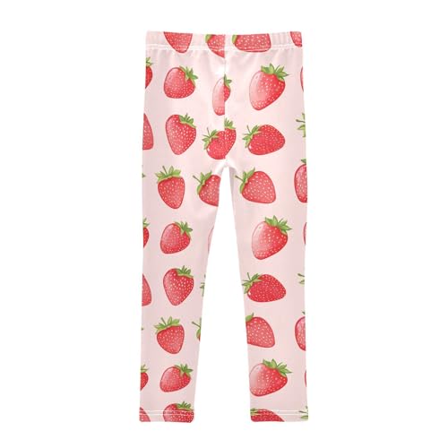 Girls Leggings Strawberry Fruit Soft Toddler Leggings for Girls Kids Pants Size 4T-10T2