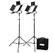 Produktbild Fovitec (2-er Set) S-600BN dimmbar 600 hellen LED-Fotografie kontinuierliches Bi-Color-Leuchtpaneel & Lichtstativ-Set mit Tragekoffer & Torblende - Foto, Video & Film Produktion Studio Zubehör