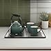 Le Creuset Enamel On Steel Demi Kettle with Metal Finishes & Stoneware Set of 2 Mugs, 1.25 qt. Kettle & (2) 14 oz. Mugs, Artichaut