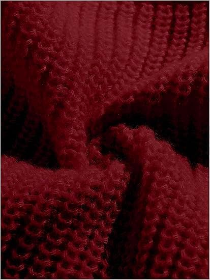 Womens Bow Cropped Cardigan Sweater Long Sleeve V Neck Button Down Chunky Knit Loose Crop Tops Burgundy - Image 4