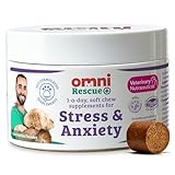 Omni Dog Anxiety Relief Supplement - Dragons’ Den Winners, One-a-Day Supplements for Dogs, Aids Stress and Anxiety with L-Tryptophan L-Theanine for Calming, 30 Servings, Small Dog 0-15Kg