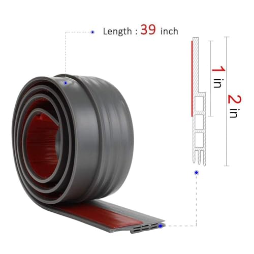 Image of Silicon Bottom Sealing Strip Rubber | Under Gap Filler Strip Rubber | Door Gap Sealing Strip | Sealer from Cockroach, Insect, Bugs, Door Seal Strip Air & Dust 39 Inch. (Grey)