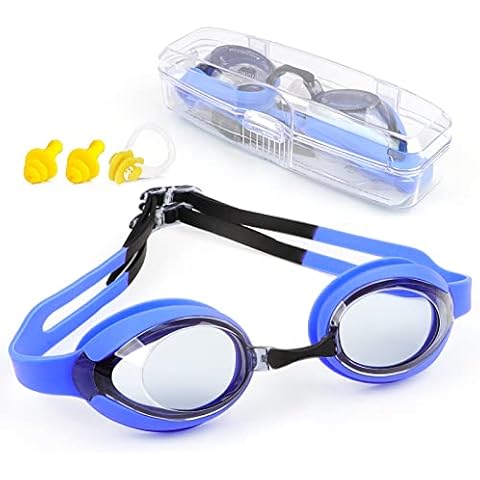 ProChosen Kids Swim Goggles, Swim Goggles for Kids 6-14 Children Teens Anti-Fog UV Protection, Boys Girls Swimming Goggles (Blue) Cover