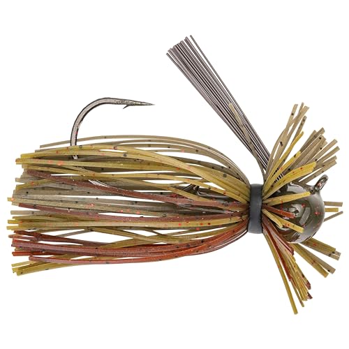 Strike King (TGFFJ38-46) Tour Grade Football Finesse Jig Fishing Lure, 46B - Green Pumpkin Craw, 3/8 oz, Exclusive Gamakatsu Hooks