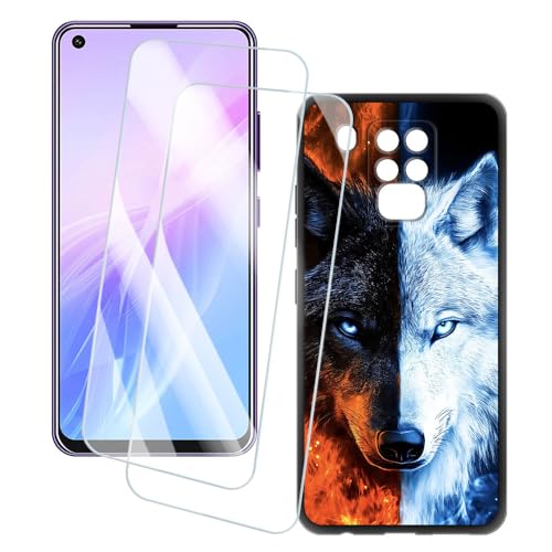 OAGELIM 2�Z�b�g �X�N���[���v���e�N�^�[ + �P�[�X Oukitel C18 Pro (6.55 �C���`) �Ƃ̌݊������� �A�[�e�B�X�e�B�b�N�J�X�^���v�����g�J�o�[�Ƌ����K���X�t�B���� �X�N���b�`�h�~ (�T)