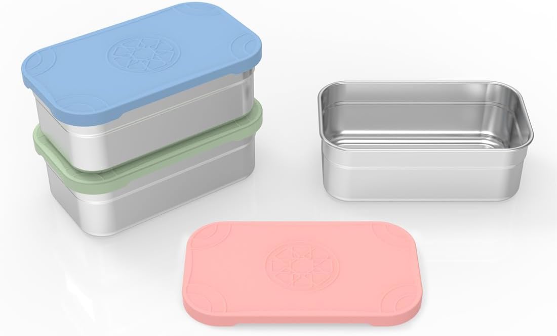 Caperci 3-Pack Large Stainless Steel Snack Containers with Silicone Lids - 15oz Reusable Small Food Storage Deli Containers for Snacks & Meal Prep, Leak-Proof, Easy Open & BPA-Free (440ML) - Image 8