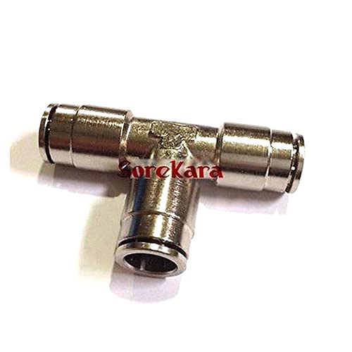 Fit Tube O/D 4mm Pneumatic Nickel Brass Tee 3 Way Push in Connector Union Quick Release Air Fitting Plumbing