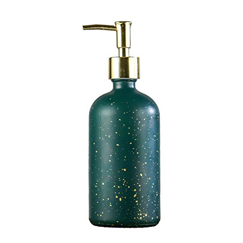 Dispensador de jabón de vidrio dispensador de jabón de 500 ml/479.1 g dispensador de líquido para encimera bomba de champú ideal para cocina baño (azul, verde, blanco) dispensador de loción (color: