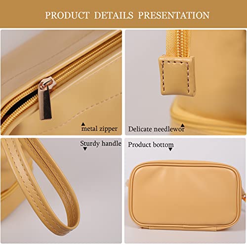 Abiudeng Bolsa de maquiagem grande, bolsa de cosméticos de camada dupla, bolsa de maquiagem de viage