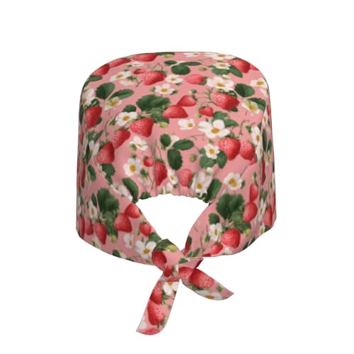 Image of Working Cap Scrub Cap with Sweatband Adjustable Unisex Tie Back Hat for Cleaning Farm Nursing