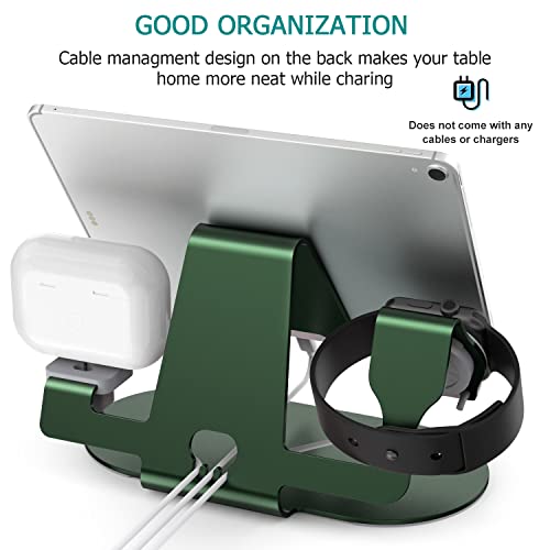 3 in 1 Phone Stand for Desk Aluminum Apple Watch Charger Stand Phone Holder for iPhone 14 13 12 11 All Series, iWatch Series 8/SE2/7/6/SE/5/4/3/2, AirPods, iPad