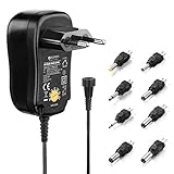 Sonero Universal Netzteil, einstellbare Spannung 3V-12V, mit 8 Adaptern, max. 1.000mA, schwarz