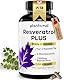 1350mg Resveratrol PLUS - 120 Trans-Resveratrol Kapseln hochdosiert - 100:1 Resveratrol hochdosiert - 2 Monatsvorrat
