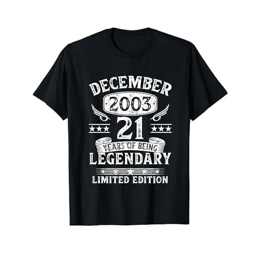 Vintage Regalo 21 Años Cumpleaños Hombre Diciembre 2003 Camiseta