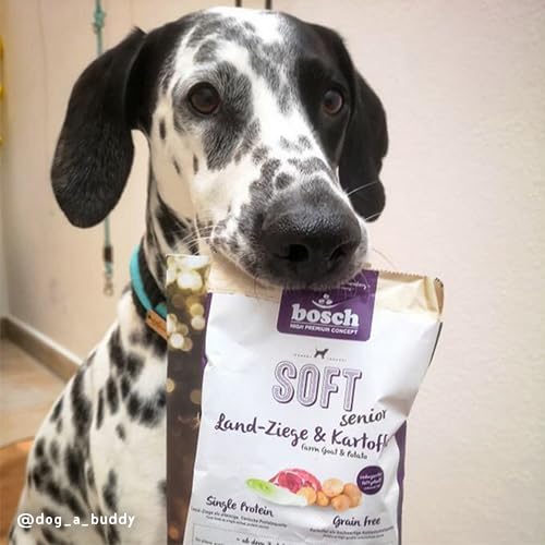 bosch HPC SOFT Senior Ziege & Kartoffel | halbfeuchtes Hundefutter für ältere | ernährungssensible Hunde aller Rassen | Single Protein | grain-free | 1 x 12.5 kg