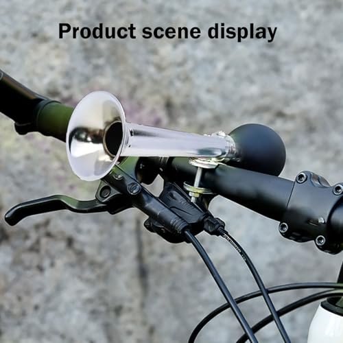 Anyhut 1 PC Bike Horn, 7 Inch Loud Sound Bicycle Bell, Weather-Resistant Vintage Metal Air Horn, Bike Bells for Kids & Adults, Universal Fit for Bicycles/Motorcycles/ATV/Golf Carts (Silver) - Thumbnail 6