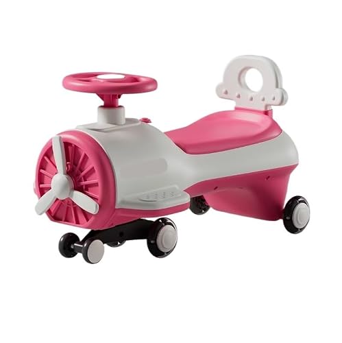 SDGBCXD Swing Car, Wiggle Car Twist Music With Light Silent PU Universal Wheels Anti-Rollover Sturdy Swing Cars Card(Rose)