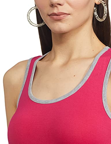Image of Longies Women's Racer Back Regular Tank Top (LWRTPO3V001 Rani,Grey Milange & Mustard S)