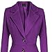 Women's Winter Wool Blend Dress Coats Notch Lapel Single Breasted Trench Coat Fashion Overcoat Jacket Outwear (Purple,Small)