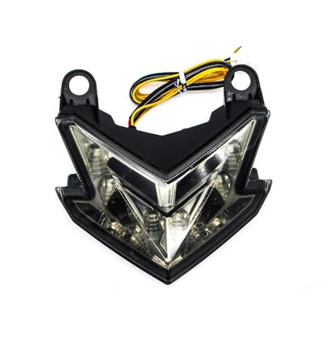 Image of MZS Motorcycle Tail Light LED Integrated for Z125 17-24, ZX6R Z800 13-18 | Rear Turn Signal Blinker Running Taillight, Stop Brake Light, Waterproof Dustproof Smoke Lens, Amber Red Dual Color Lamp
