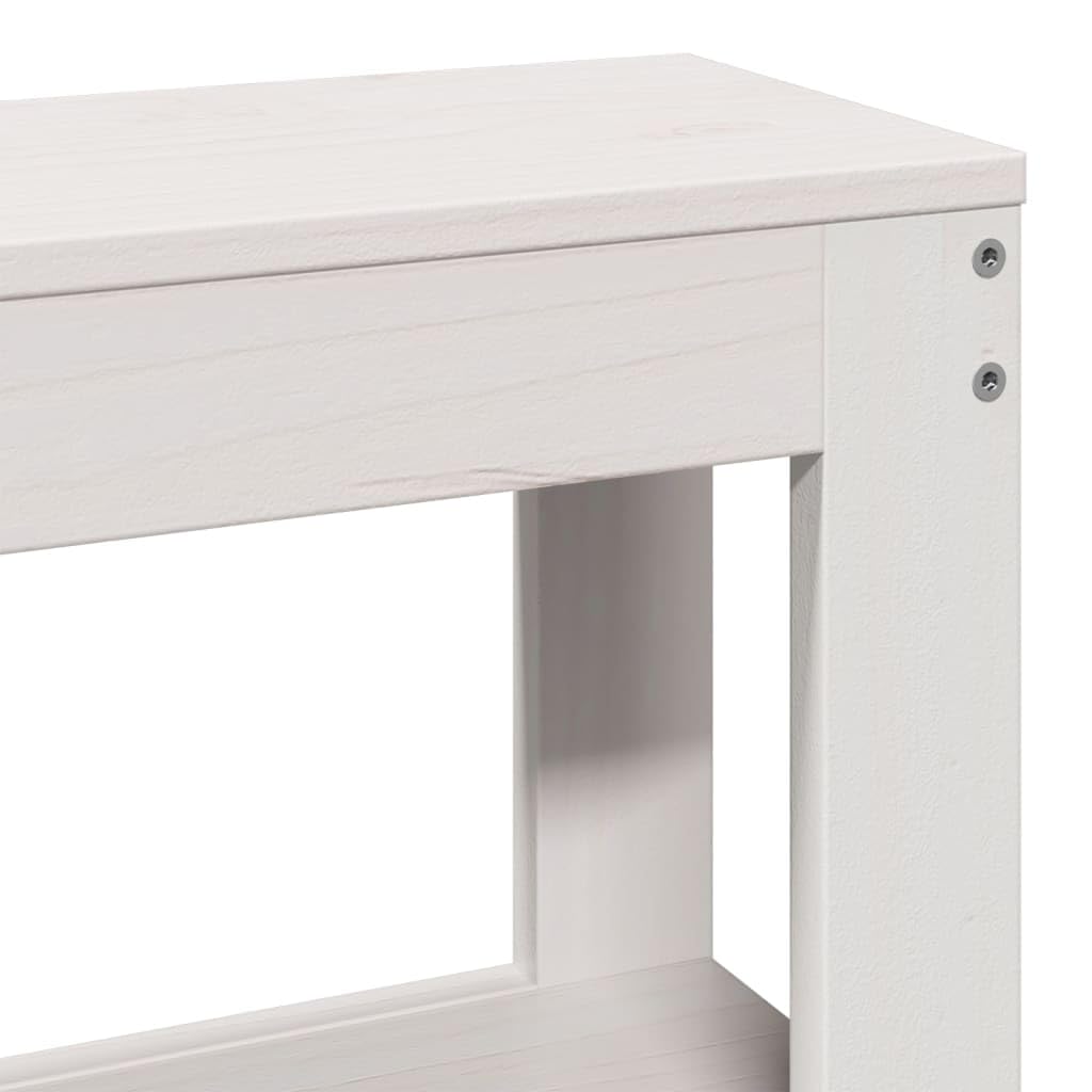 Cabecero de madera maciza con estantes color blanco de 135 cm, diseño moderno, para dormitorio, habitación juvenil, espacios pequeños